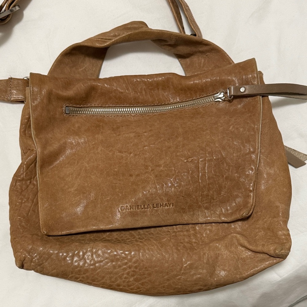 Daniella Lehavi Pebbled Leather Crossbody or Top Handle Carry in Tan